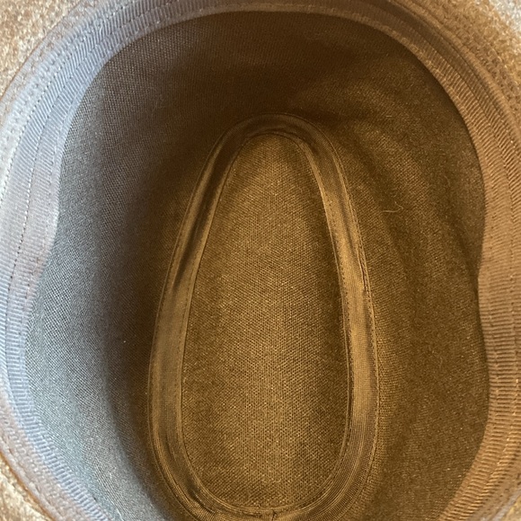 Free People Womens OS Felt Wool Blend Fedora Brim Hat Grey Black Ribbon Trim - Picture 7 of 9